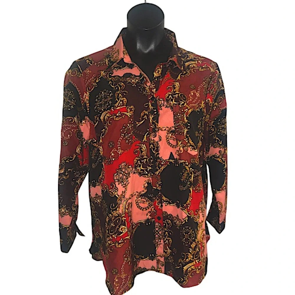 Plus Size Long Sleeve Blouse
